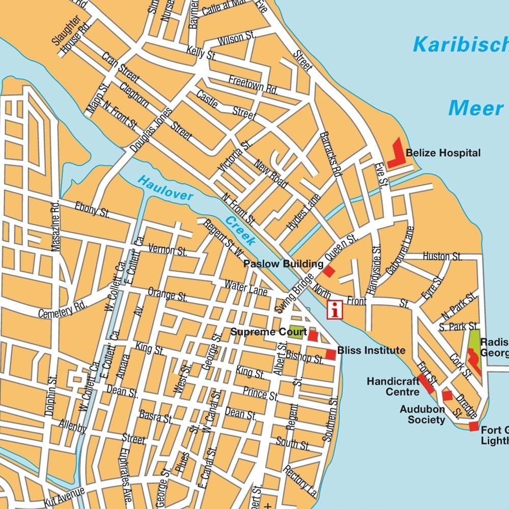 Mapa de Belice city cruceiro de porto