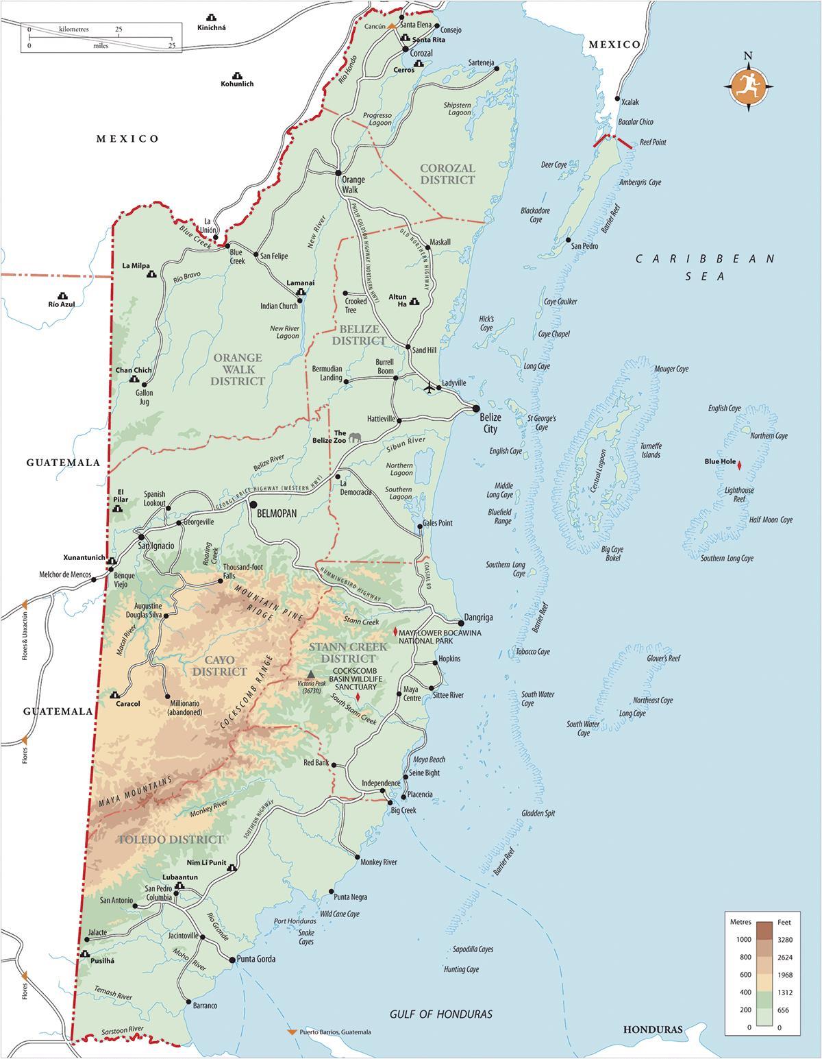 hopkins aldea Belice mapa