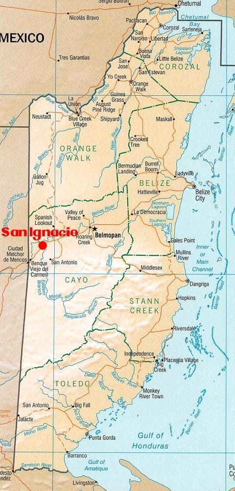 Mapa de san ignacio de Belice
