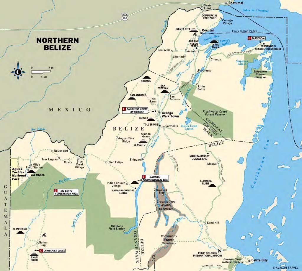 Mapa de sibun río Belice