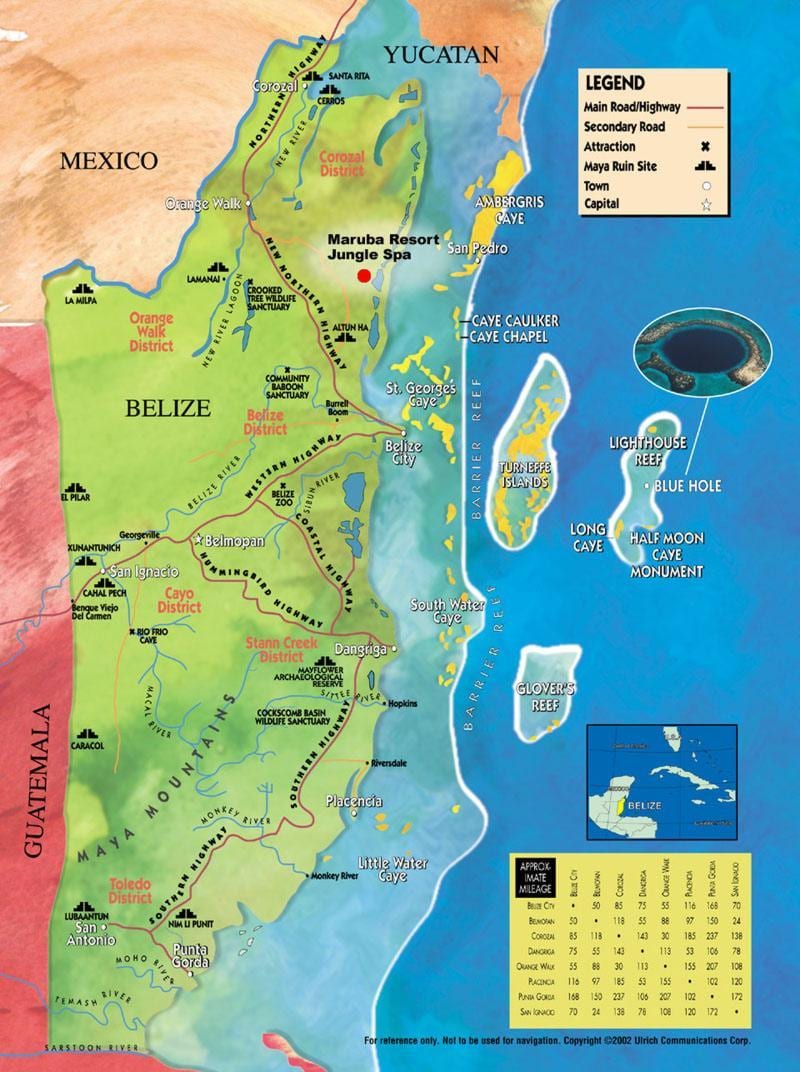 Mapa de tabaco caye Belice