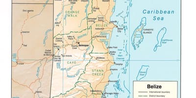 Mapa mostrando Belice