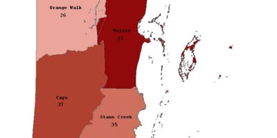 Mapa de Belice poboación