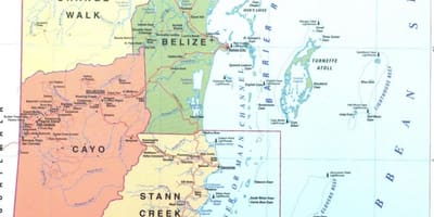 Mapa de Belice provincia