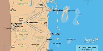 Mapa de Belice resort