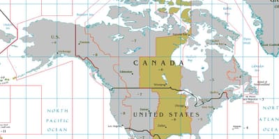 Mapa de zona horaria Belice 