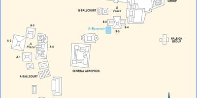 Caracol ruínas Belice mapa