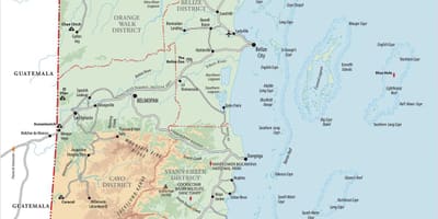 Hopkins aldea Belice mapa