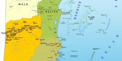 Mapa de Belice coa aldea