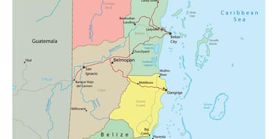 Mapa de política Belice