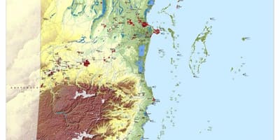 Mapa topográfico de Belice